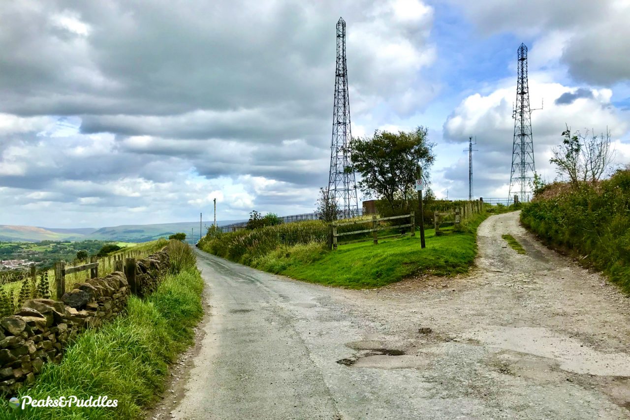 Idle Hill communication towers on Werneth Low