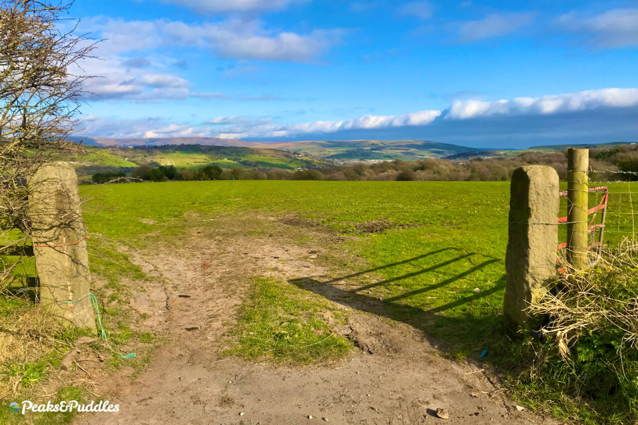 Wybersley Road and Marple Ridge looking towards Cobden Edge, New Mills and Kinder Scout