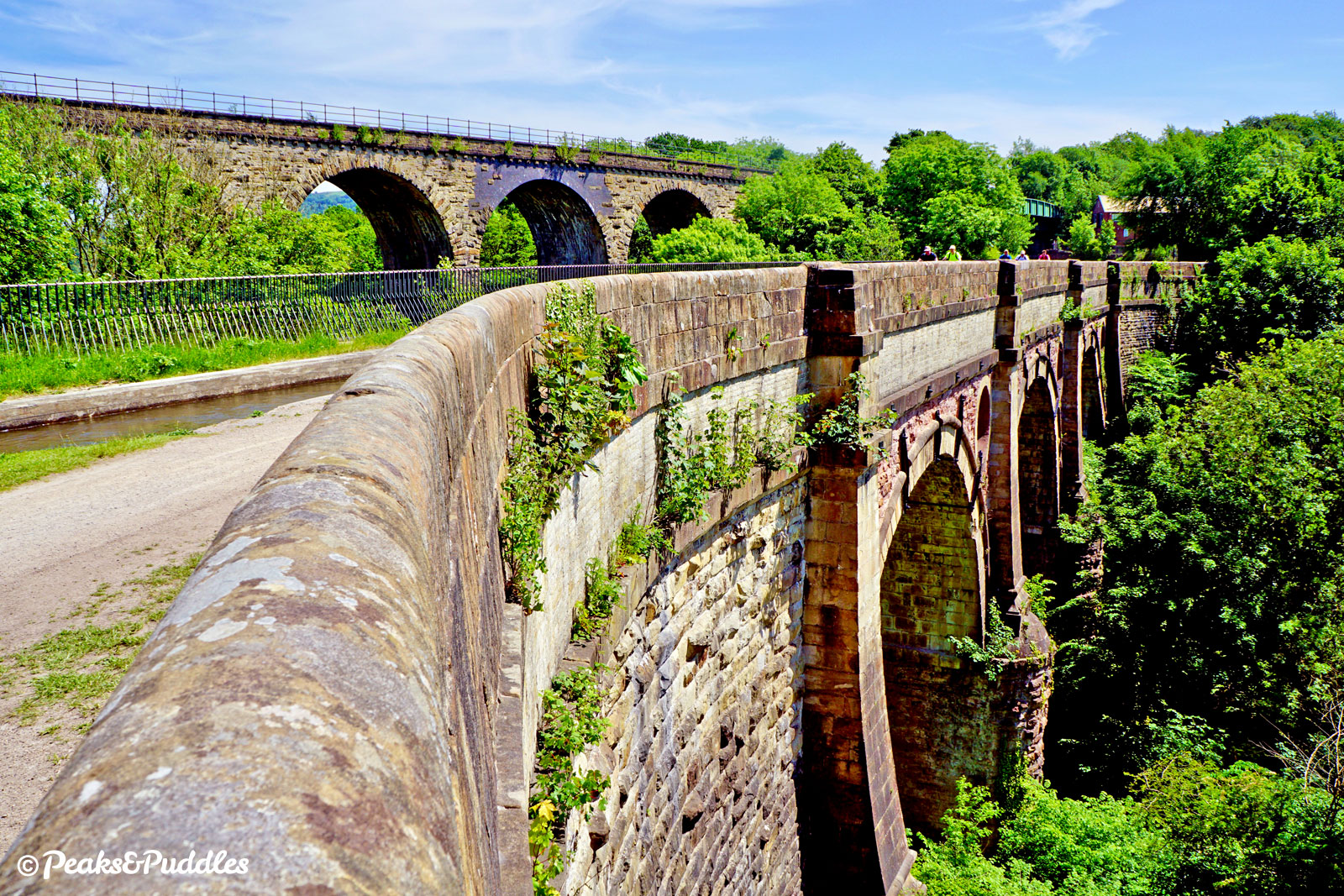 Despite its hefty stone structure, the 200 year old Marple Aqueduct manages to have a wonderful touch of graceful whimsy in the way it crosses the River Goyt.